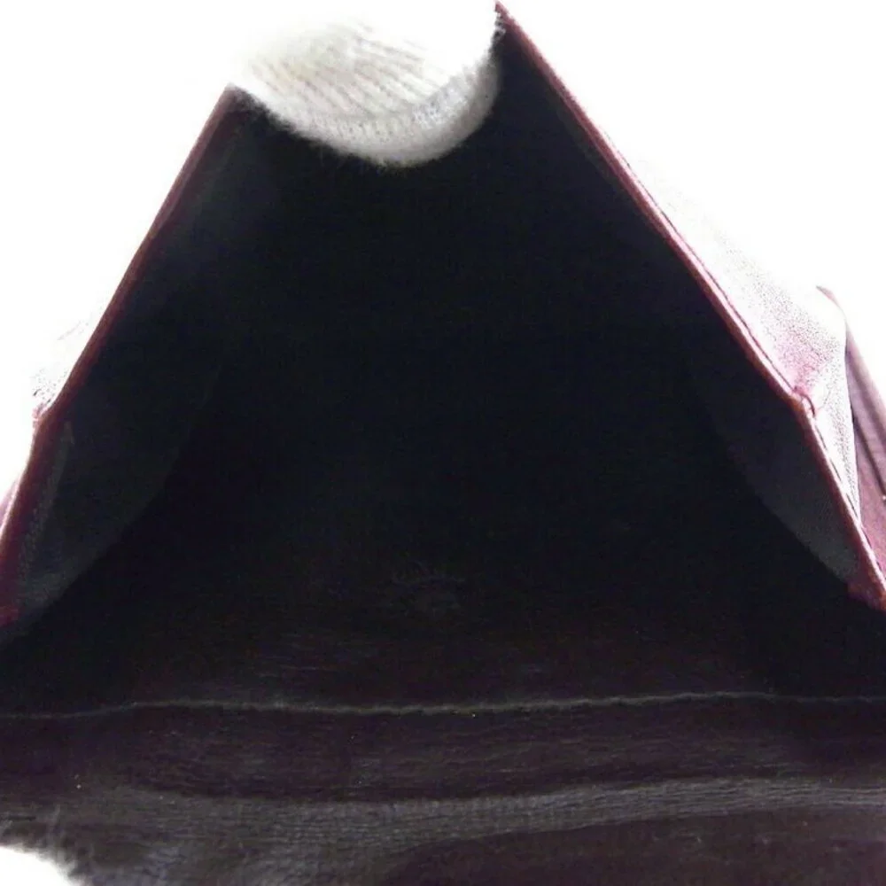 DIOR Two-folded wallet logo Bordeaux leather AUTH USED T20195